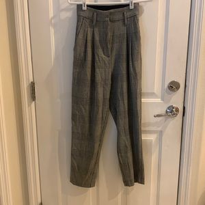 H&M PLAID WHITE AND BLACK TROUSER PANT SIZE 2